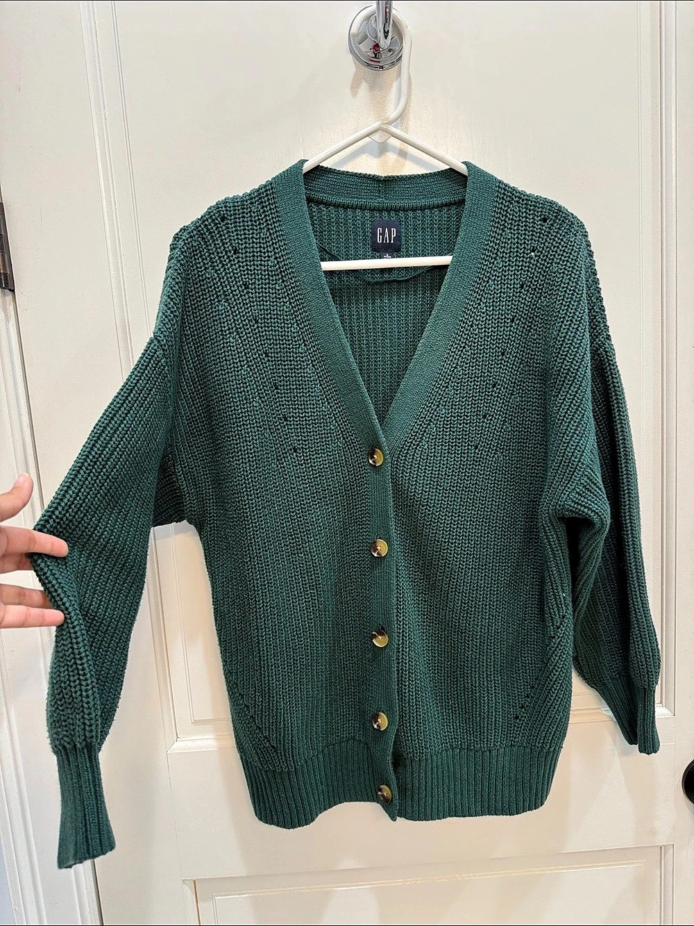 Gap Knit Button Front Cardigan in Green Size Small